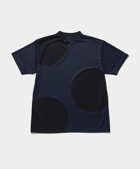 Dot motif mockneck top NAVY