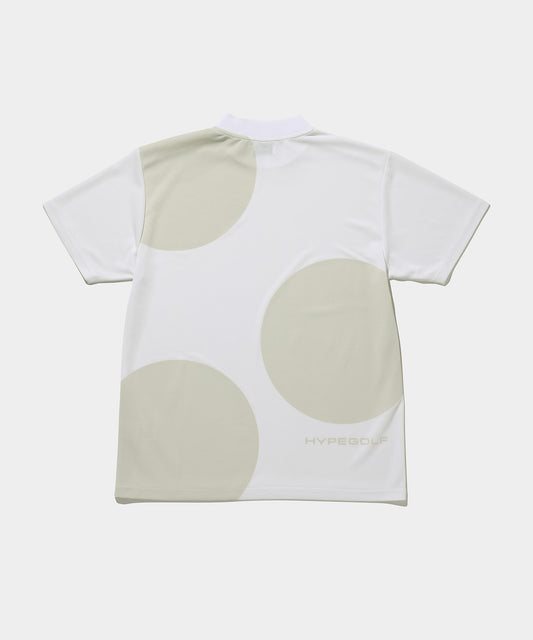 Dot motif mockneck top WHITE