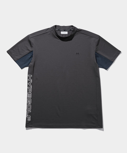 MOCK NECK SHORT SLEEVE CHARCOAL