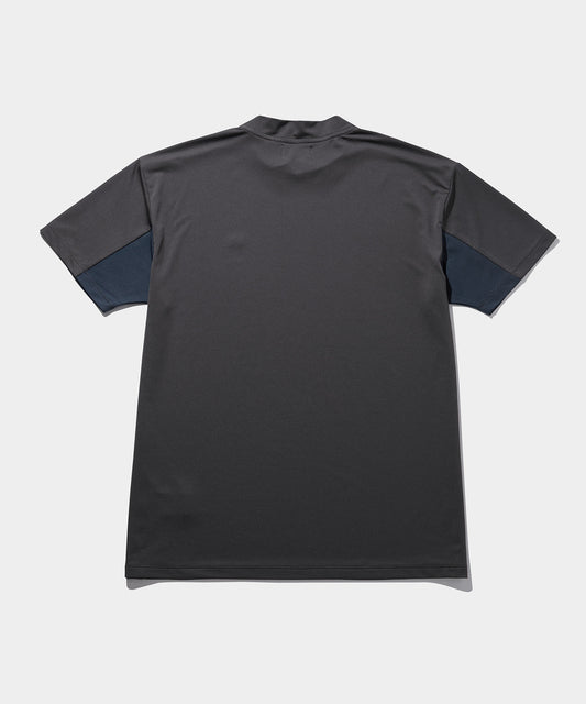 MOCK NECK SHORT SLEEVE CHARCOAL