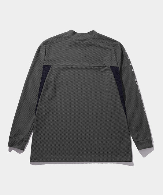 LONG SLEEVE MOCK NECK SHIRTS GRAY