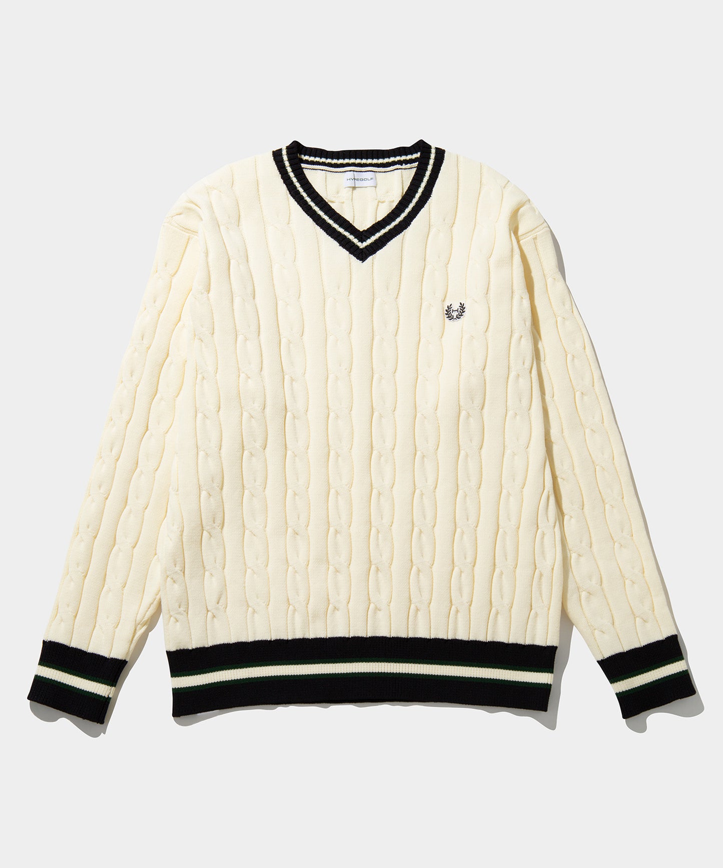 V NECK CABLE KNIT PO