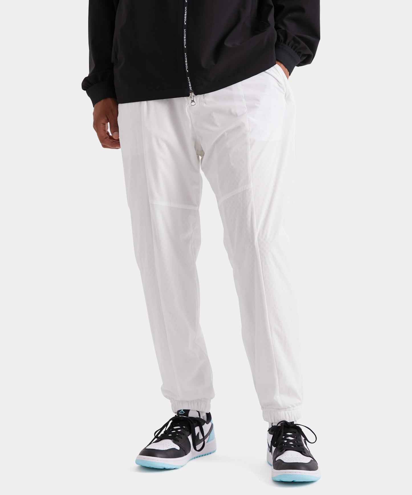 WOVEN NYLON LONG PANTS WHITE