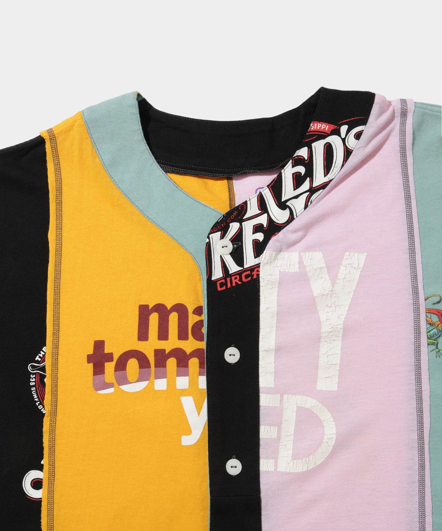【NEEDLES】4 Cut Wide Baseball Tee - Collage ORANGE