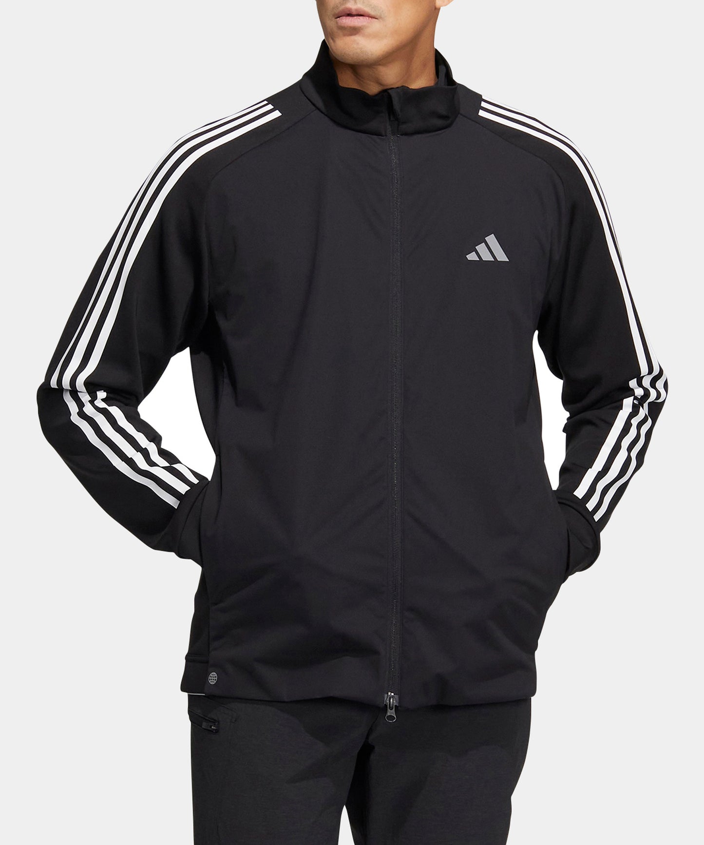 adidas ファブリックミックス 長袖フルジップジャケット BLACK