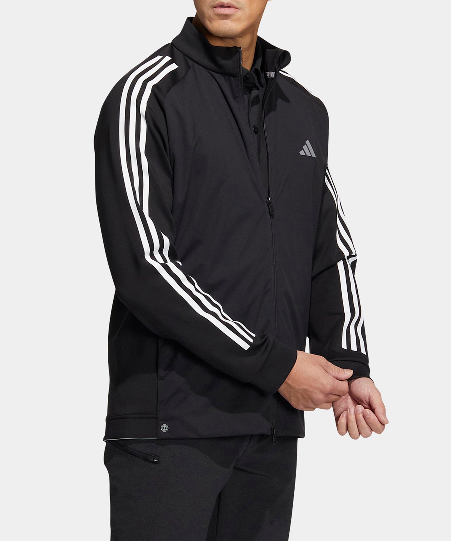 adidas ファブリックミックス 長袖フルジップジャケット BLACK