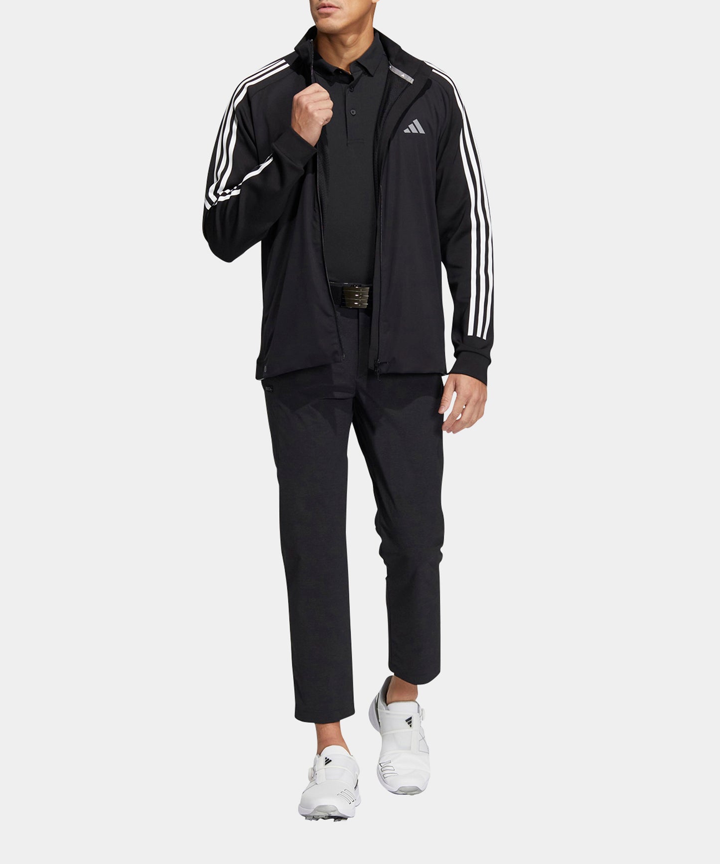 adidas ファブリックミックス 長袖フルジップジャケット BLACK