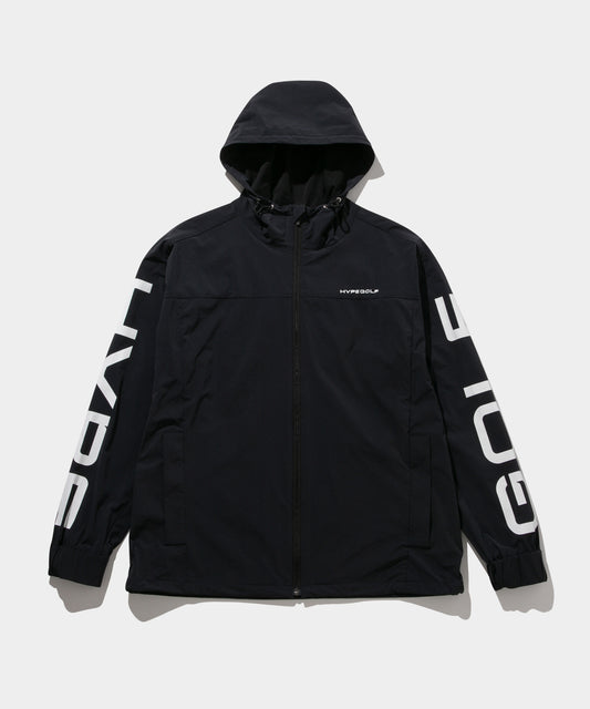 Woven Zip Hooded Jacket BLACK