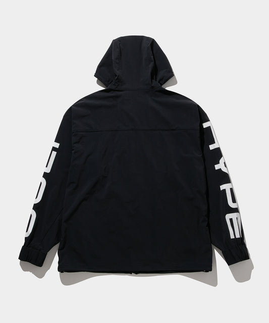 Woven Zip Hooded Jacket BLACK