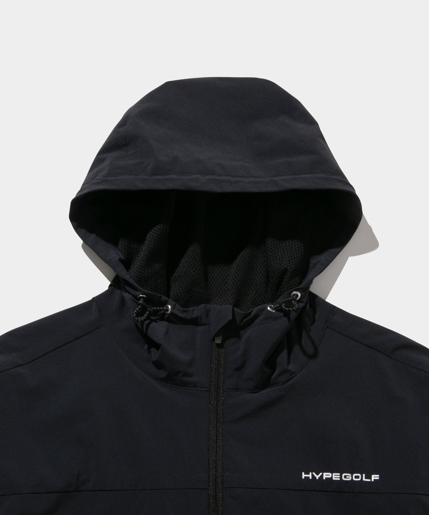 Woven Zip Hooded Jacket BLACK