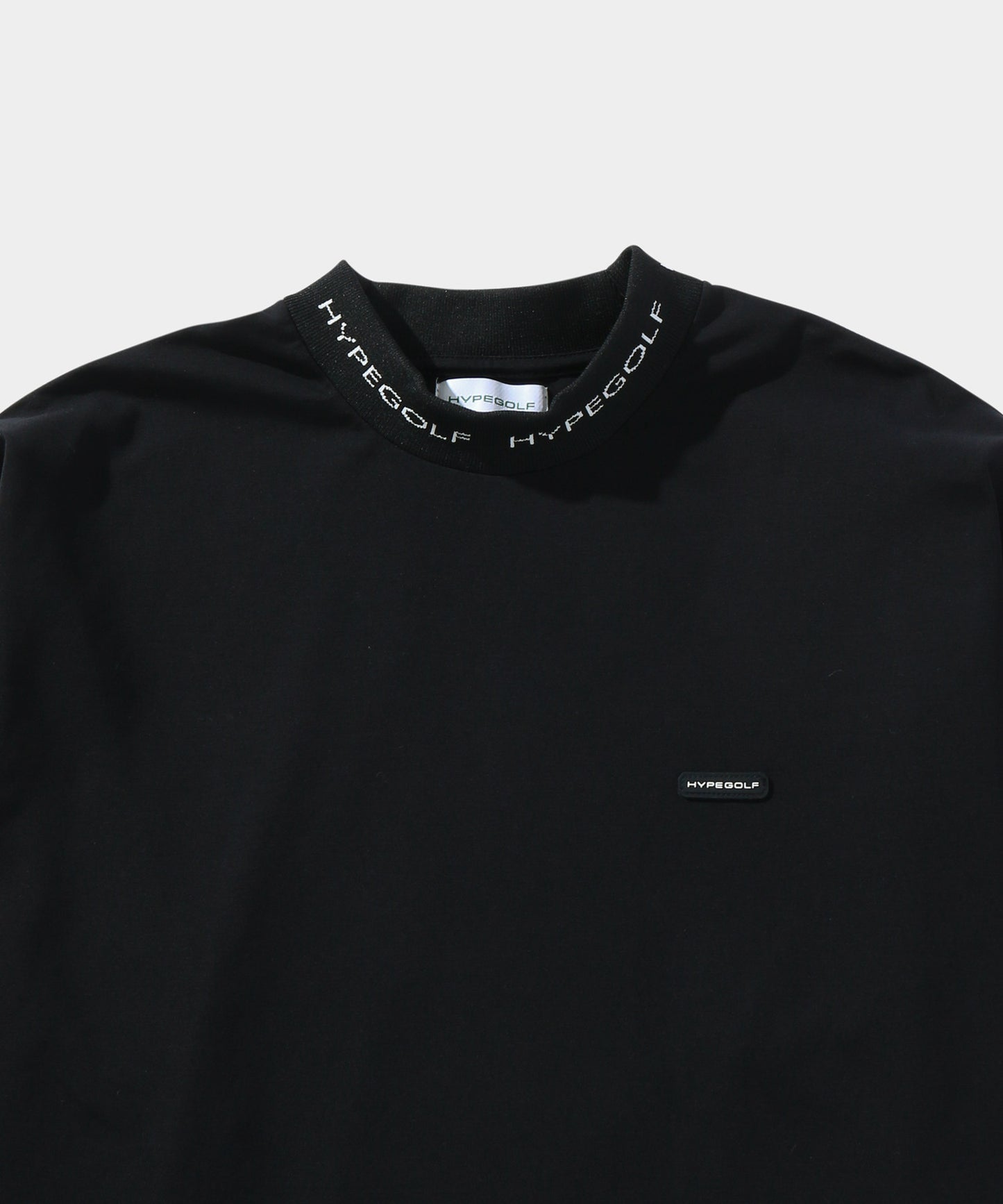 Logo mockneck top long sleeve BLACK