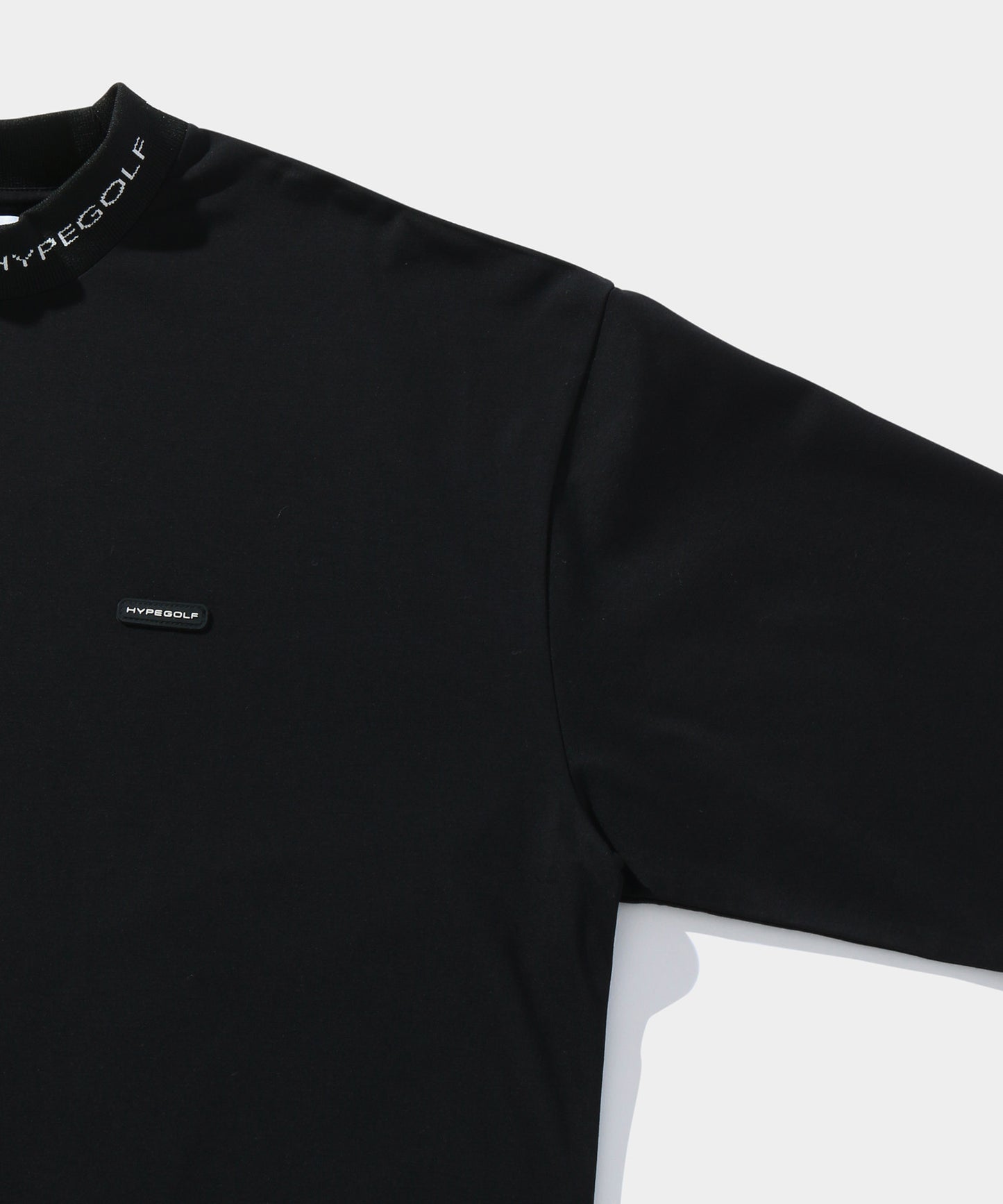 Logo mockneck top long sleeve BLACK