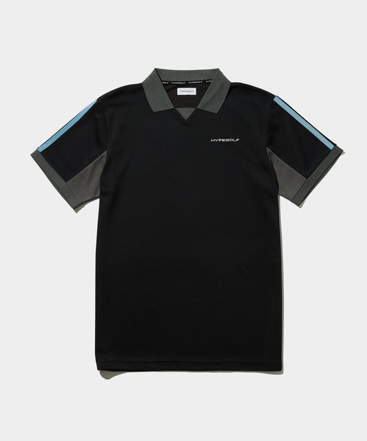 COLOR LINE SHORT SLEEVE POLO BLACK