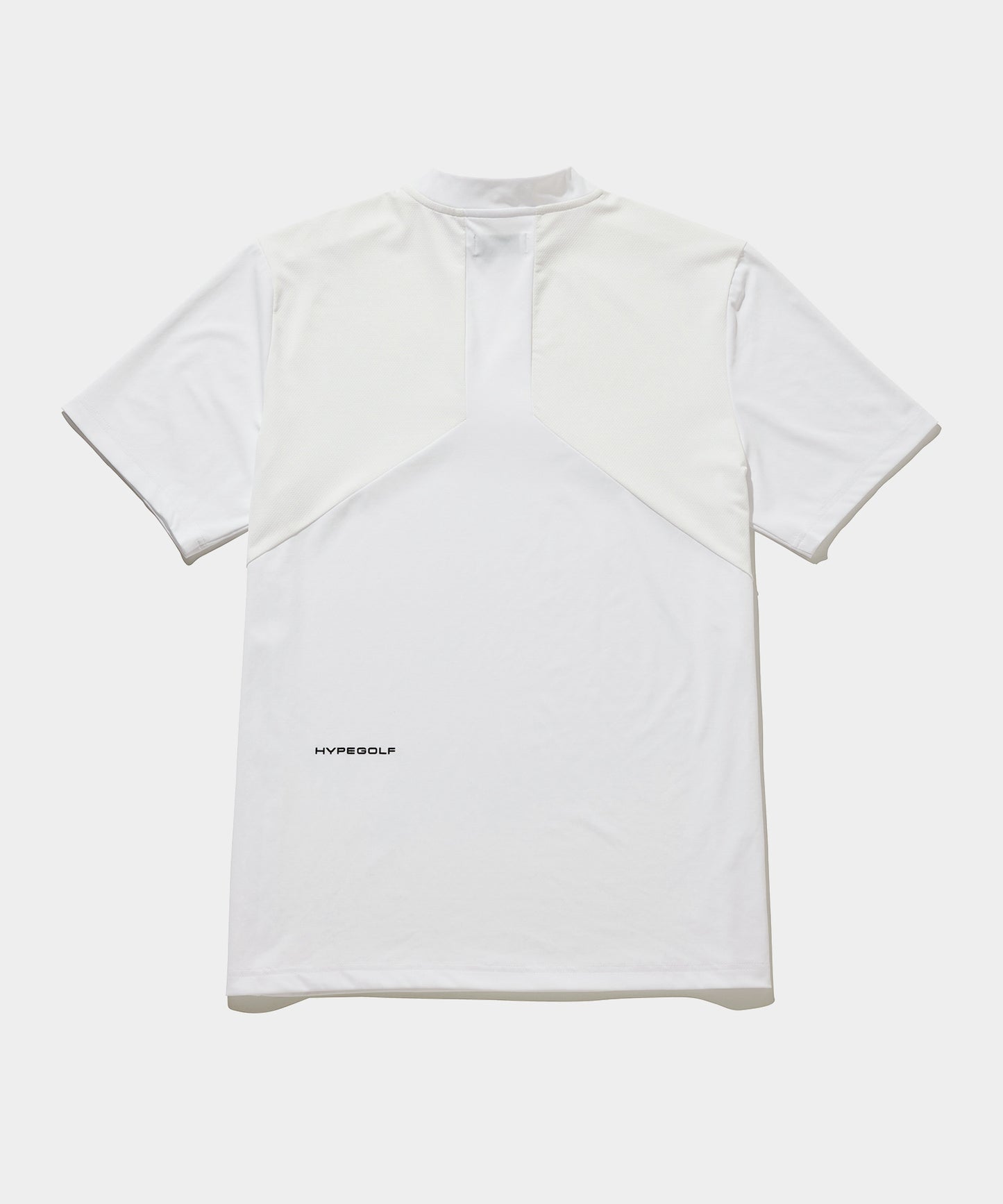 Smooth mock neck top short sleeve WHITE