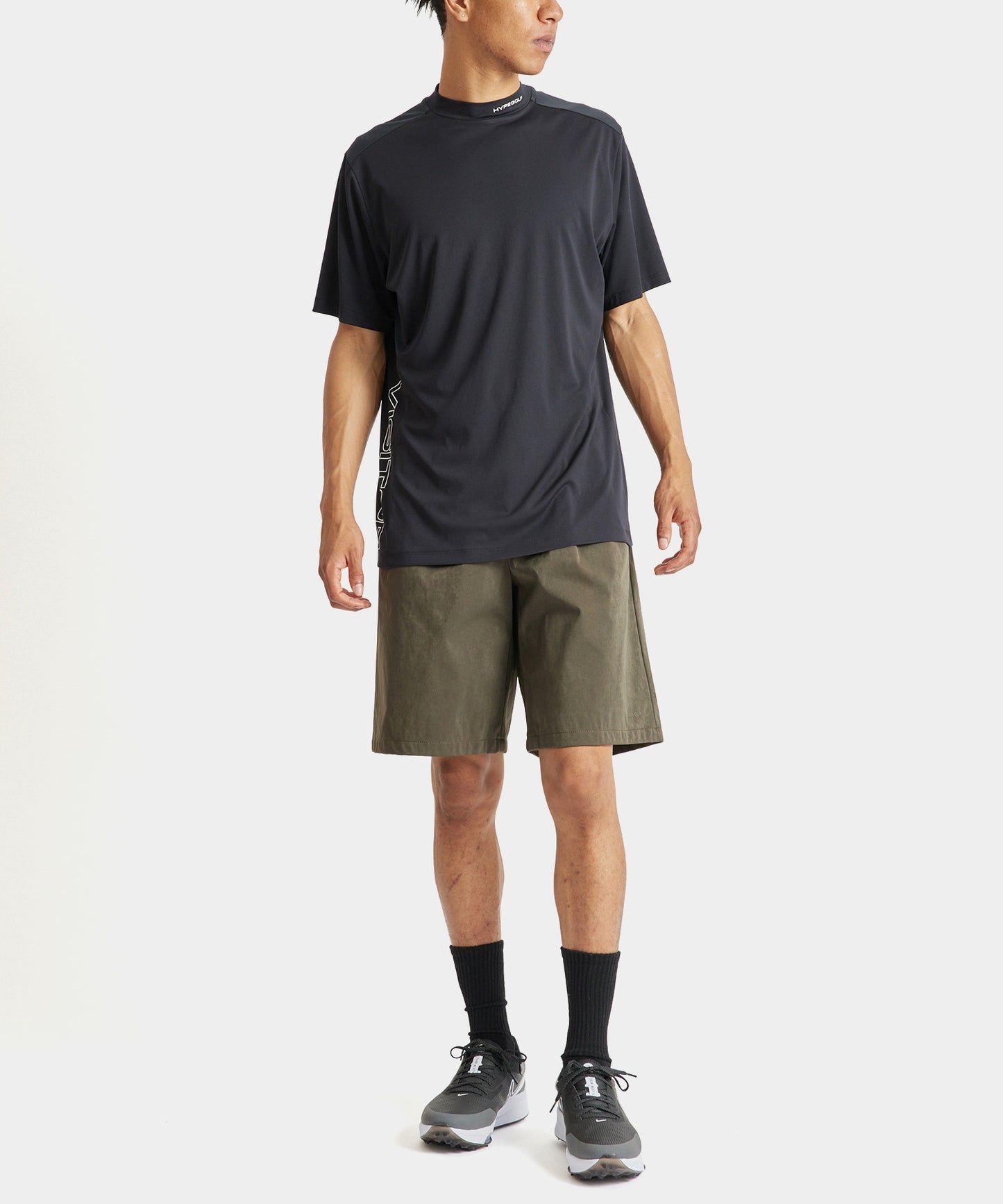 Nylonjersey Printed logo shorts OLIVE