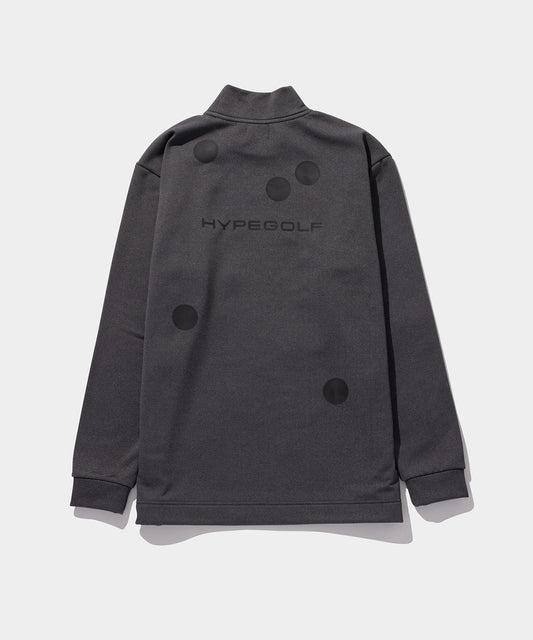 Dot motif MOCKNECK LONG SLEEVE SHIRTS GRAY