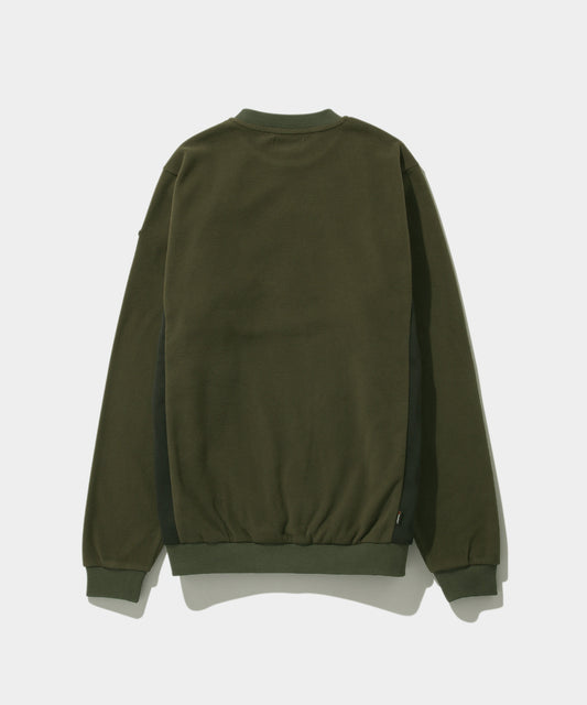 FLEECE CREW PULL OVER KHAKI