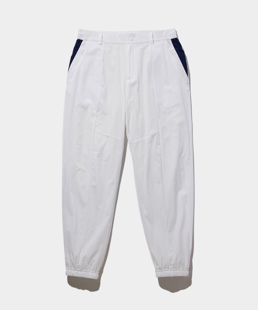 WOVEN NYLON LONG PANTS WHITE